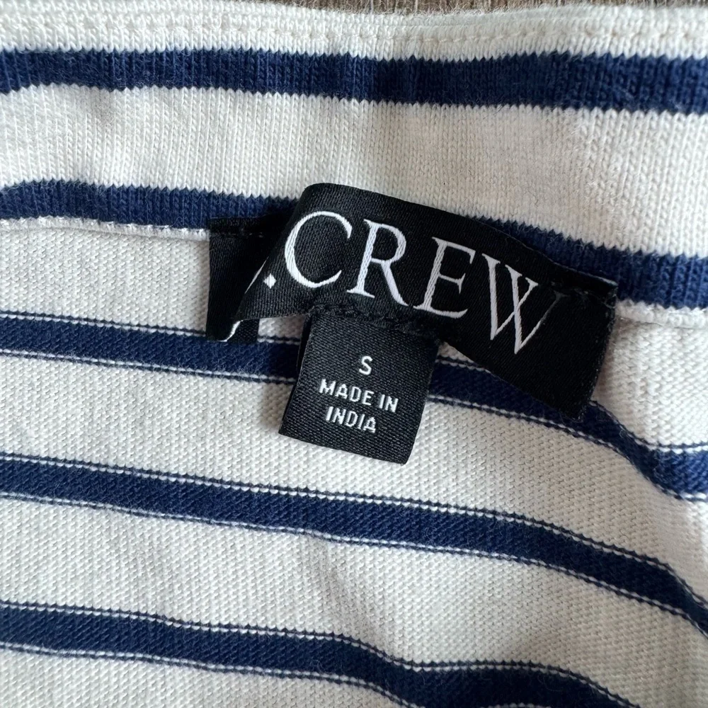 J. Crew top. White with blue stripes and gold buttons. Women’s size medium.